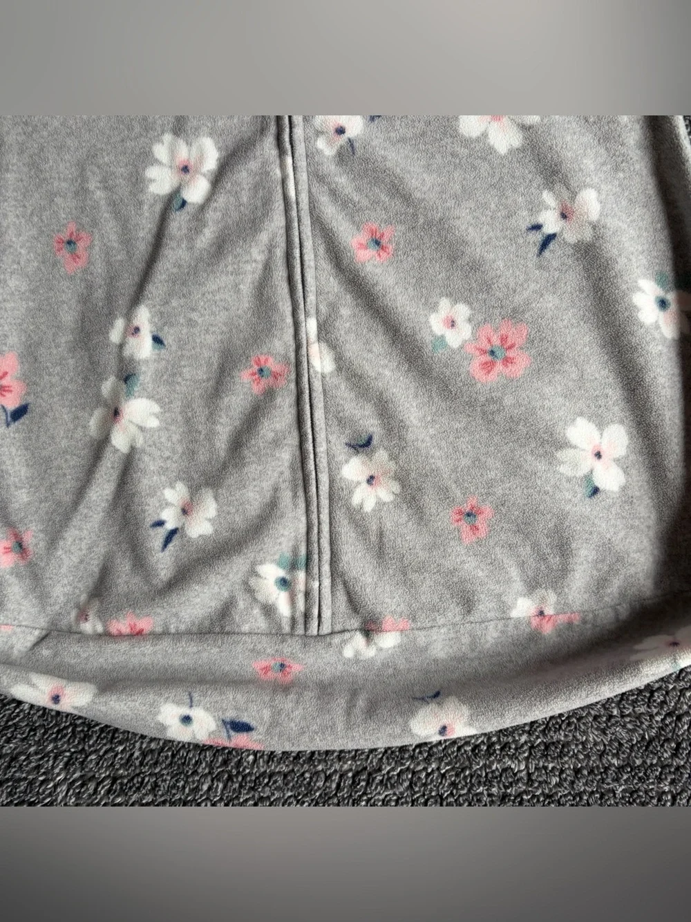 Carter’s Baby Girl 3-6M Sleep Sack Gray Floral Long Sleeve Fleece Zip Up Blanket